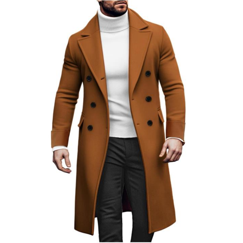 Winter Clothing Types - Mantel panjang Double-breasted pria, dengan lapisan,