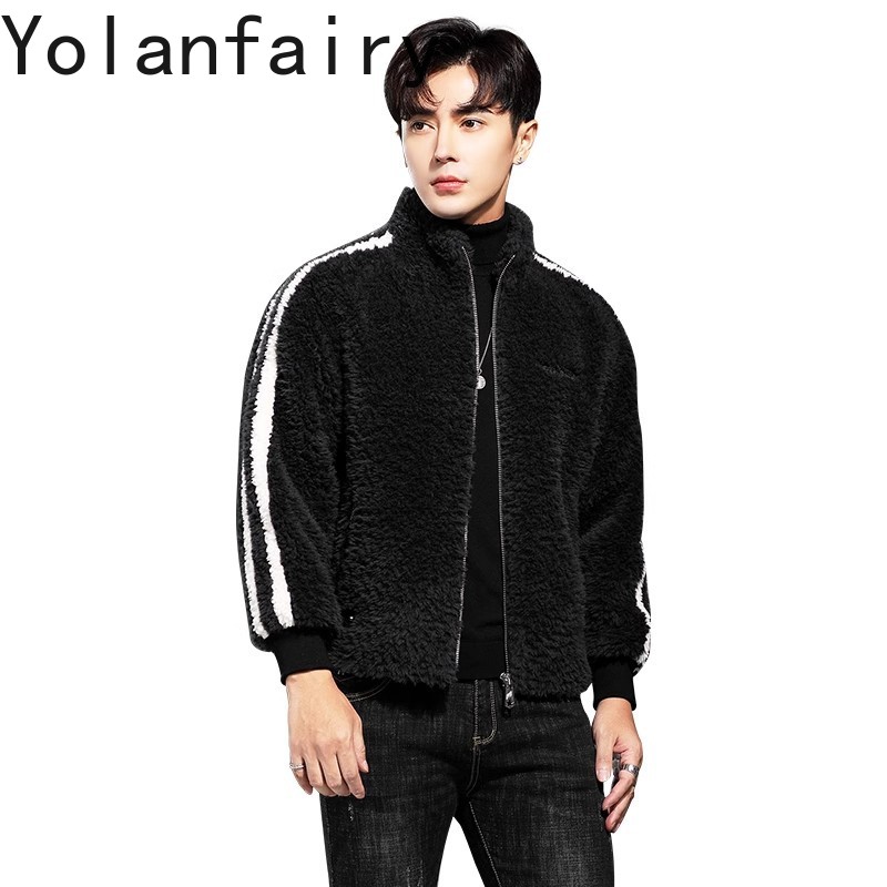 Quality Winter Clothing Jacket - YOLANFAIRY 100% mantel bulu asli pria