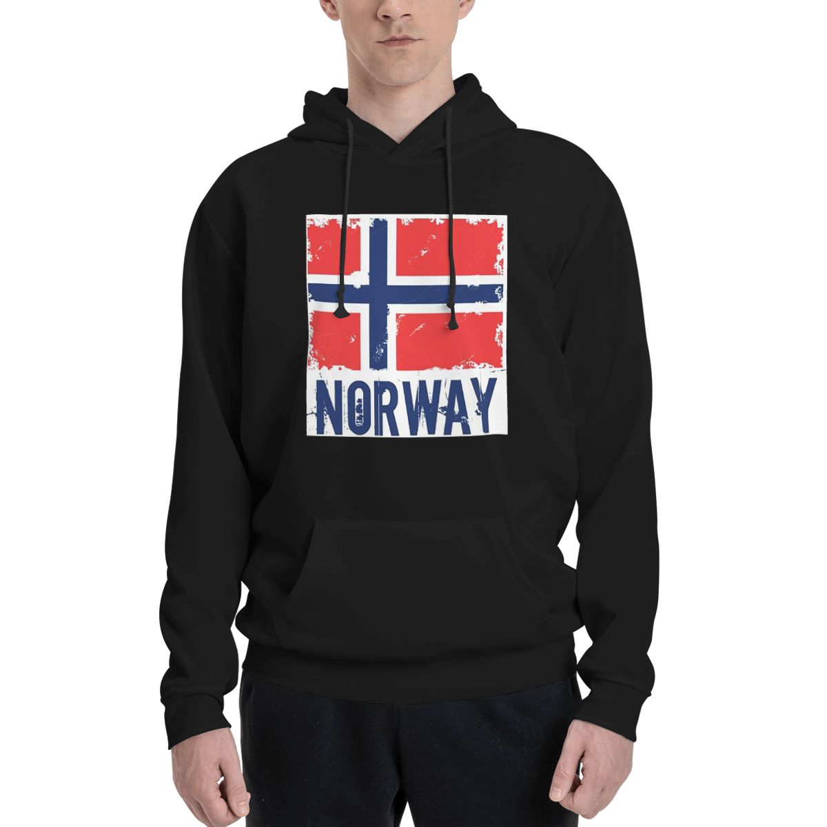 Winter Clothing Norway - Jaket Hoodie dengan Motif Bendera Norwegia