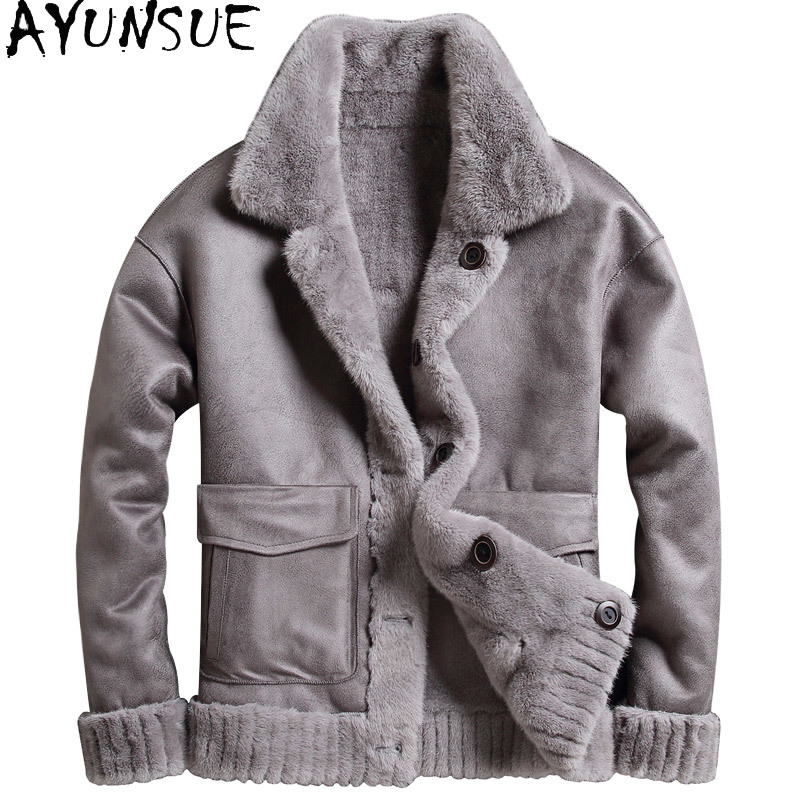 Quality Winter Clothing Jacket - AYUNSUE Jaket pria bulu cerpelai palsu,