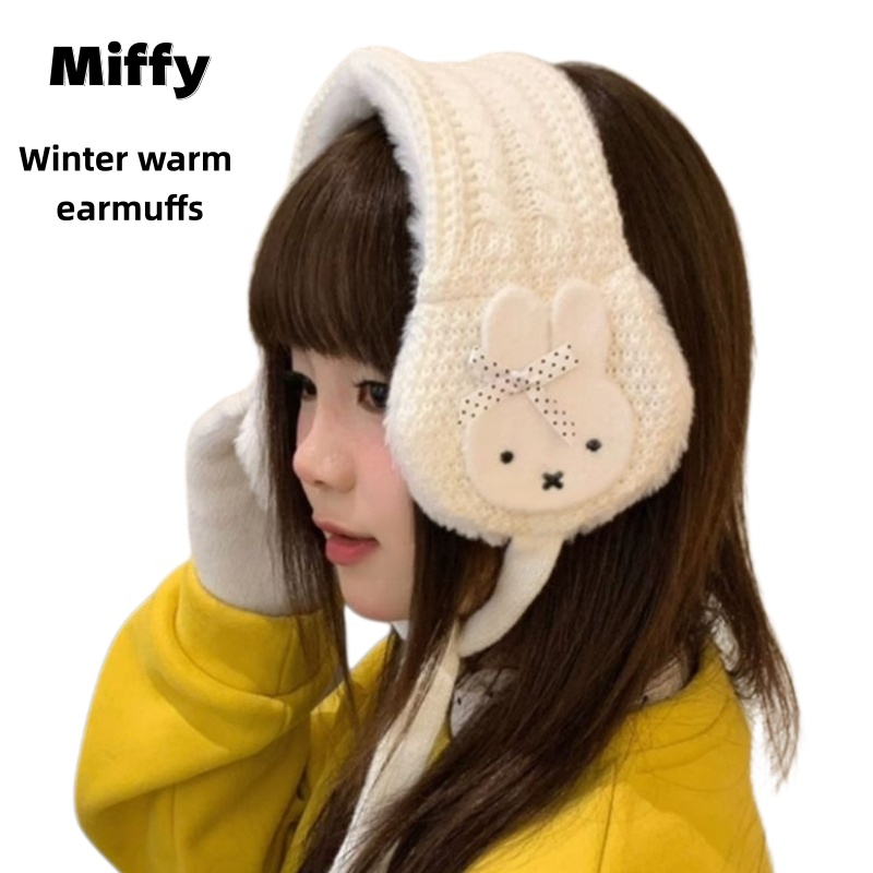 Winter Clothing Earmuffs - Penutup Telinga Rajutan Miffy yang Lucu