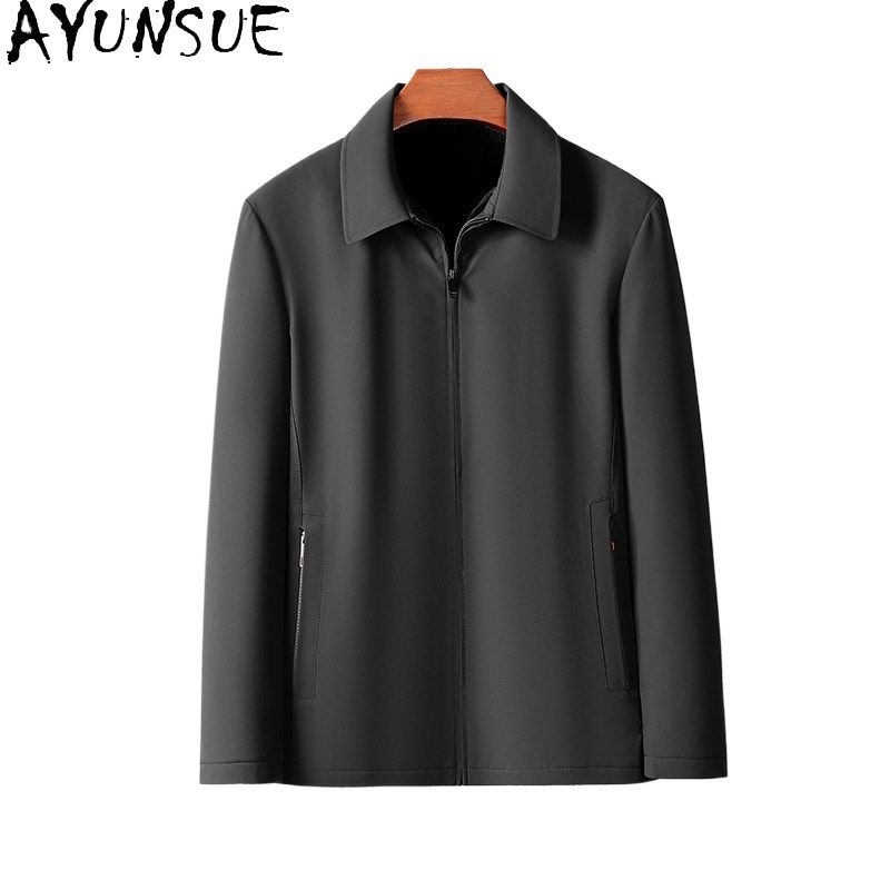 Quality Winter Clothing Jacket - AYUNSUE Mantel Bulu Musang Alami Mewah