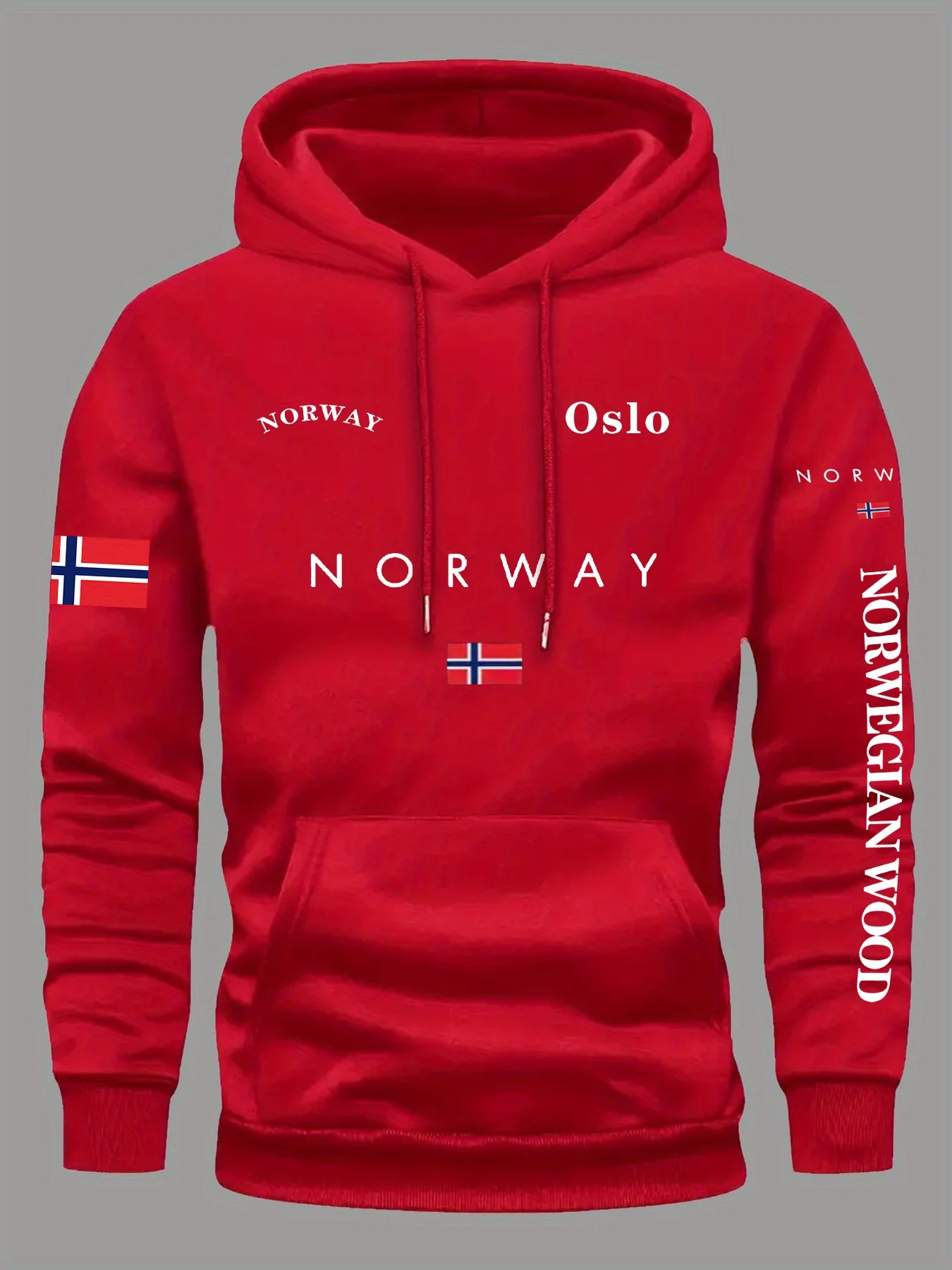 Hoodie dengan Motif Bendera No - Winter Clothing Norway ulasan dan harga