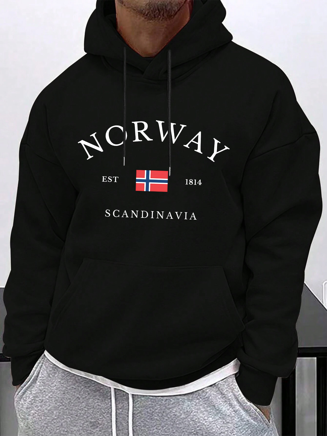 NORWAY Hoodie Retro Kasual Mod - Winter Clothing Norway ulasan dan harga