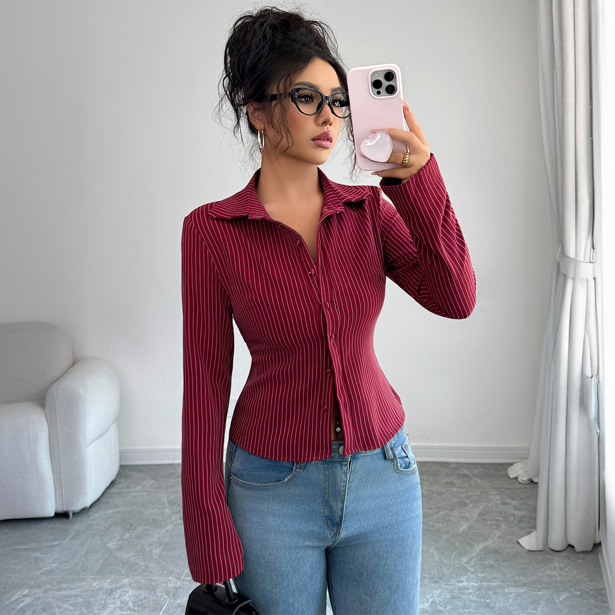 Kemeja Cardigan Bergaris Lenga - Winter Clothing Types ulasan dan harga
