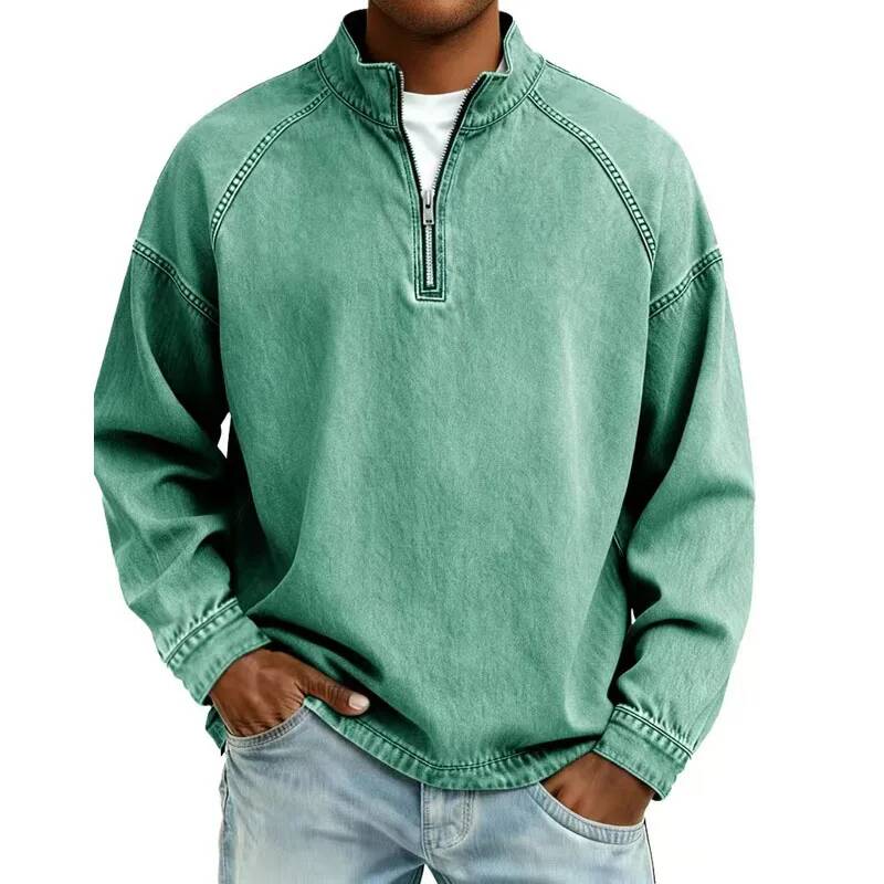 Hoodie Kasual Denim Distressed - Winter Clothing Taiwan ulasan dan harga