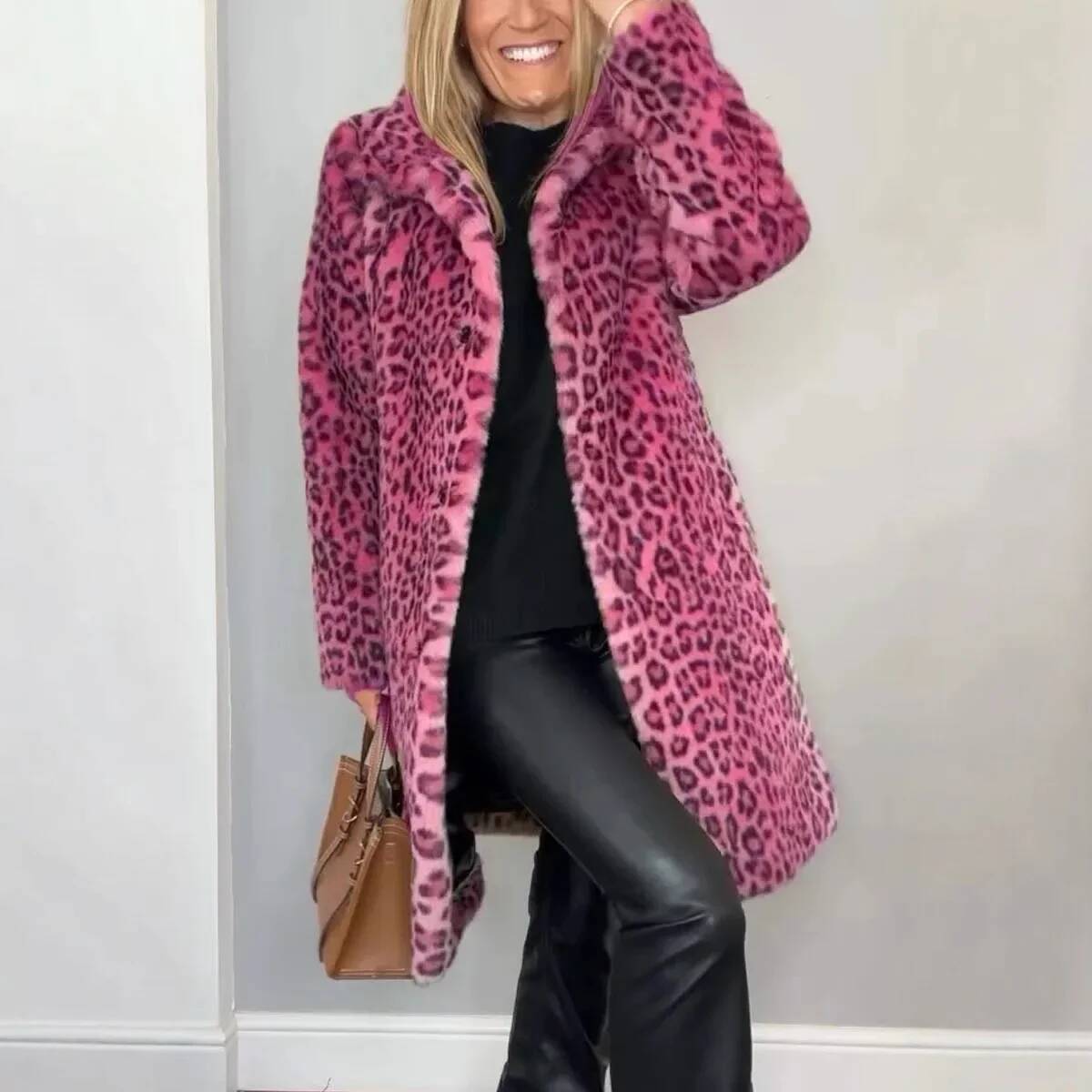Jaket Bulu Motif Leopard Modis - Winter Clothing Taiwan ulasan dan harga