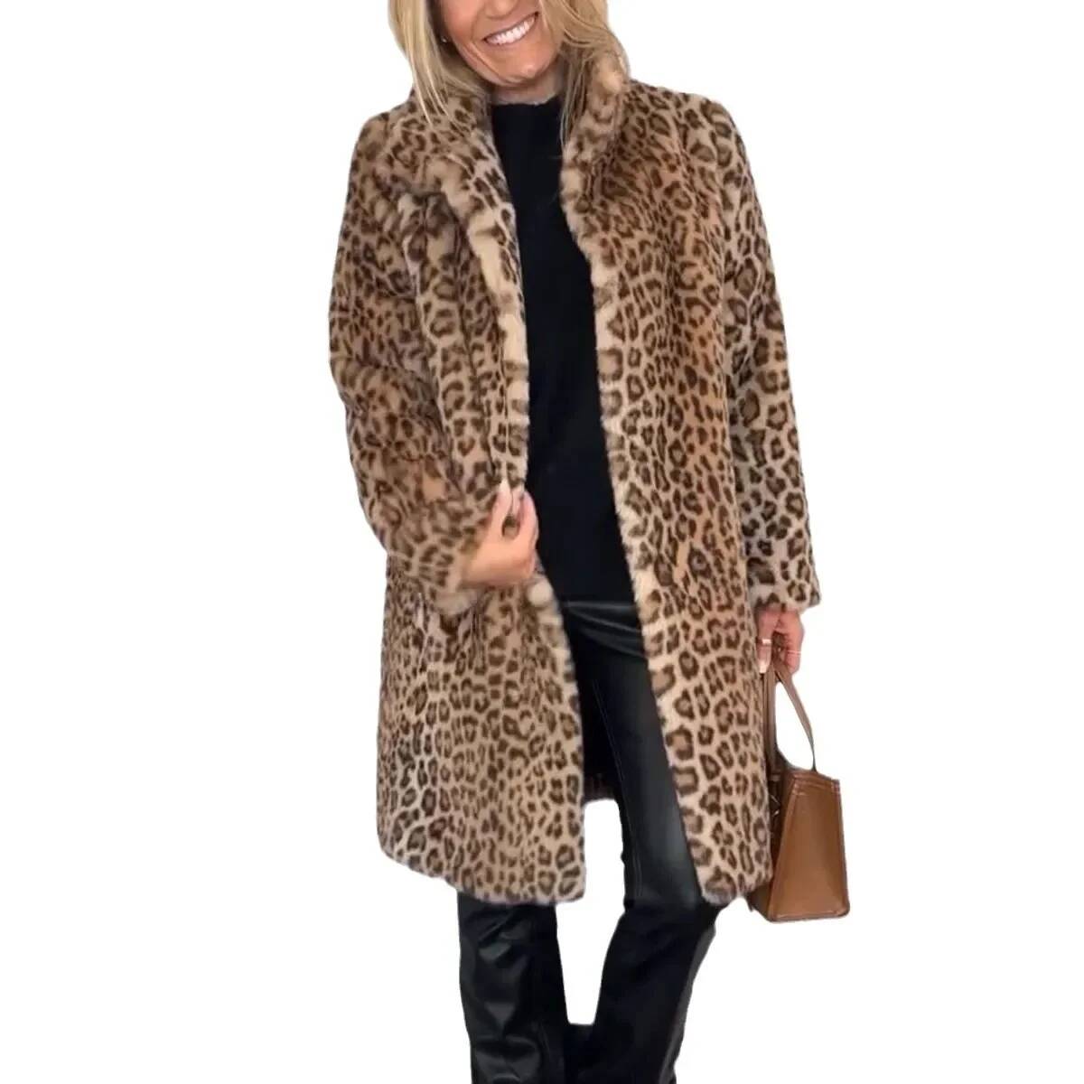 Jaket Bulu Motif Leopard Modis - Winter Clothing Taiwan ulasan dan harga