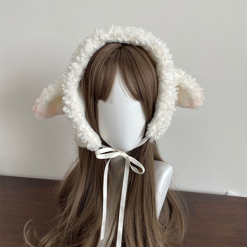 Topi Domba Bulu Putih Musim Di - Winter Clothing Earmuffs ulasan dan harga