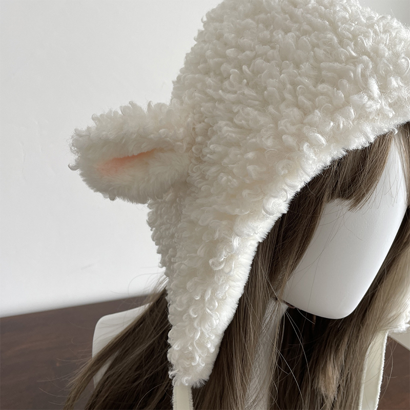 Topi Domba Bulu Putih Musim Di - Winter Clothing Earmuffs ulasan dan harga