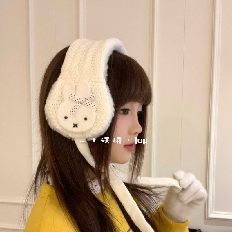 Penutup Telinga Rajutan Miffy  - Winter Clothing Earmuffs ulasan dan harga