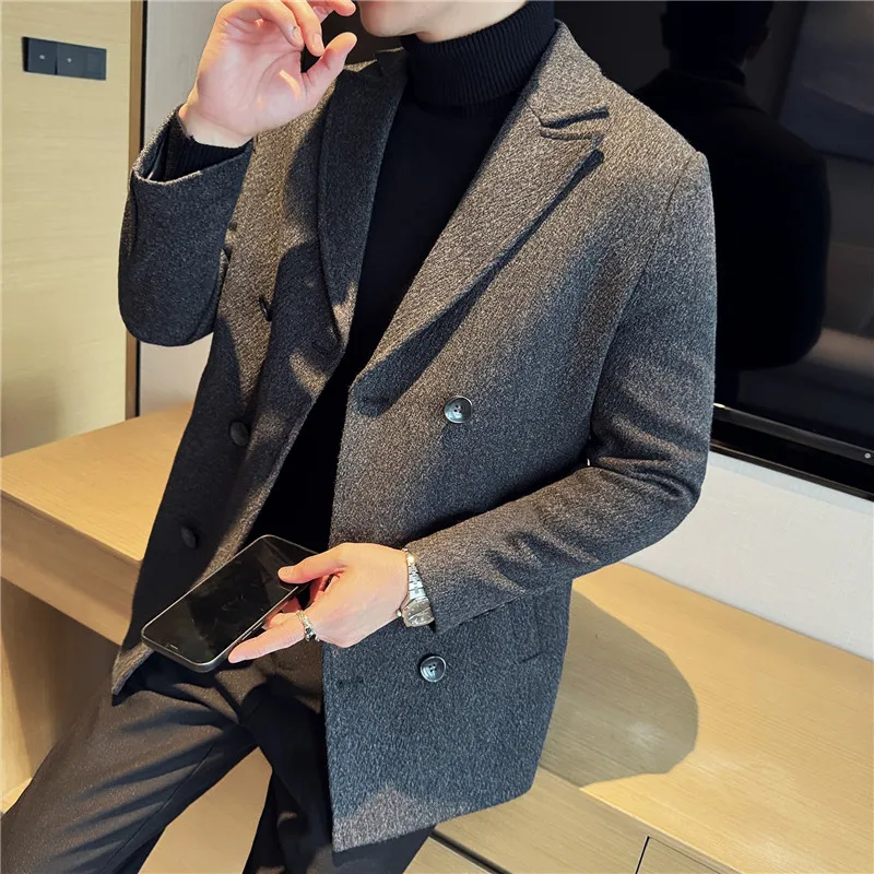 Mantel wol tebal untuk pria, m - Quality Winter Clothing Jacket ulasan dan harga
